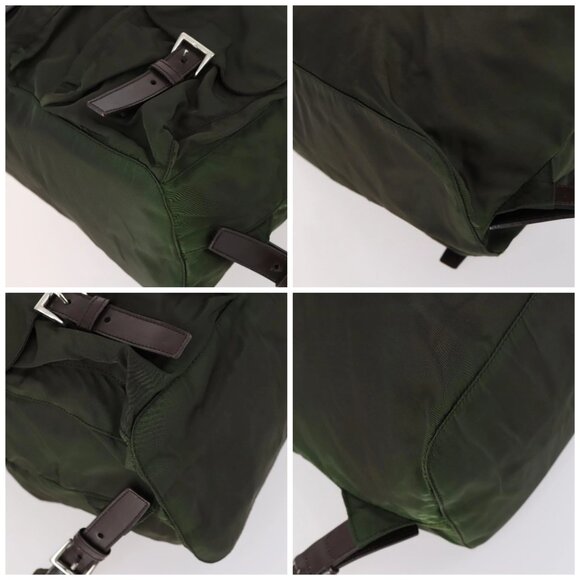 PRADA Backpack Nylon Khaki Silver Auth 147403 - Picture 14 of 16